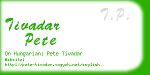 tivadar pete business card